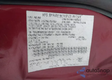 2003 Ford Taurus Sel z USA, uszkodzony, nr VIN 1FAHP56S23A112792